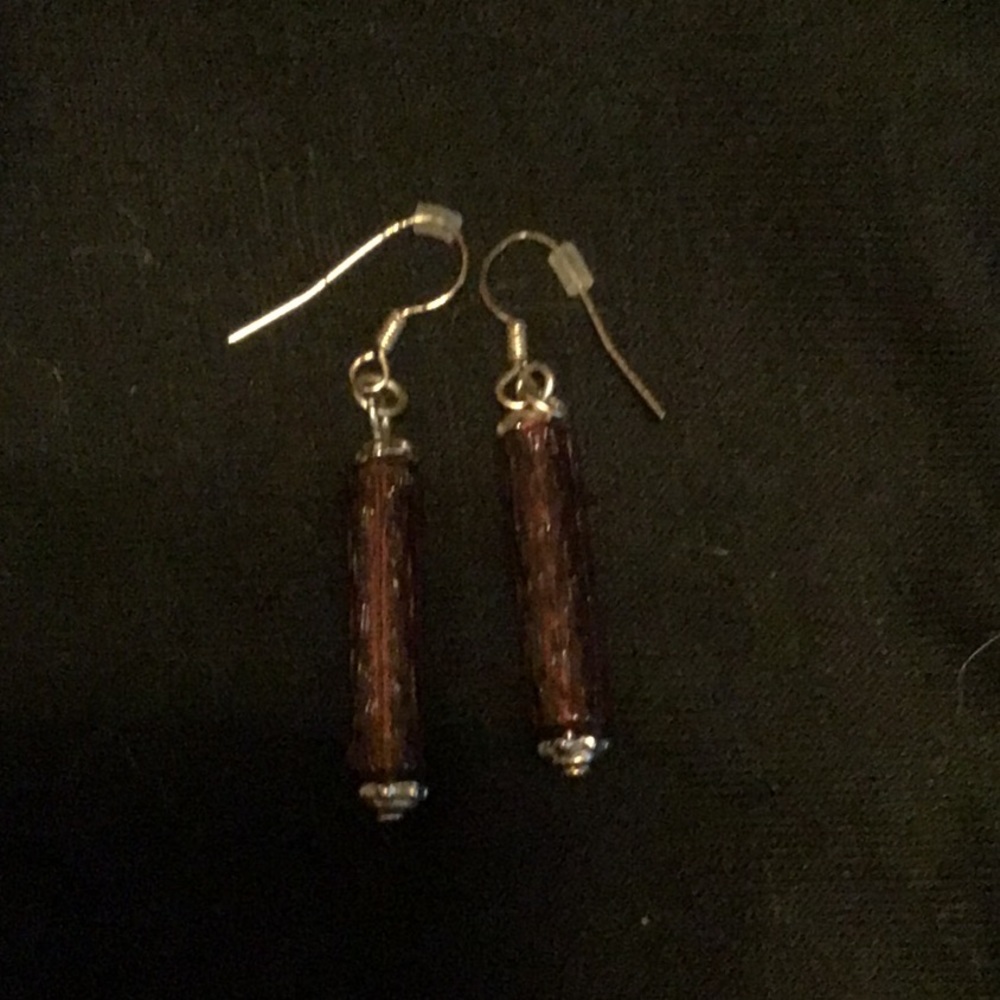Brown  lucite drop earrings